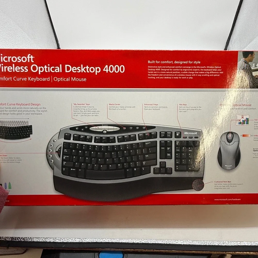 Microsoft‎ Wireless Optical Desktop 4000 Keyboard and Mouse Set New in Box
